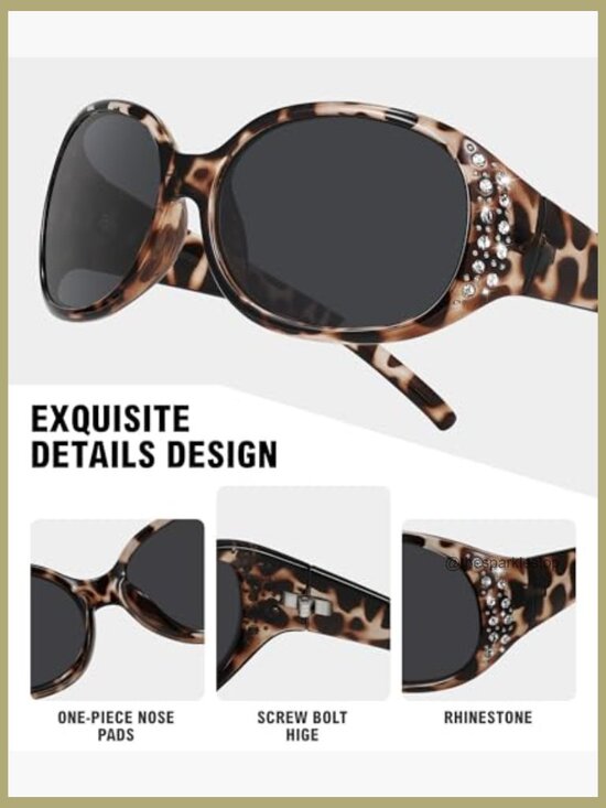 Retro Polarized Sunglasses Rhinestone Cateye Classic UV Protection Driving main image 6